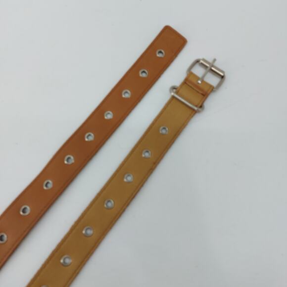 Womens Double Wrap Leather Belt Brown Boho One Size Grommet - Picture 5 of 10